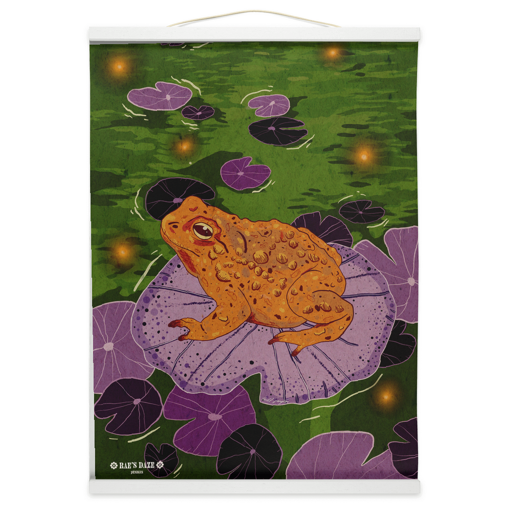 Frog On Lily Pad | 12x16 Hanging Canvas Print